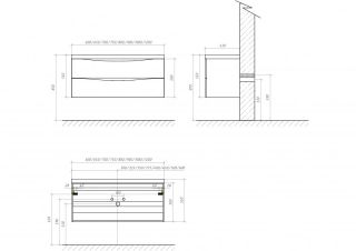 Тумба под раковину BelBagno подвесная 80x53см Rovere Ciliegio MARINO-800-2C-SO-RC-P