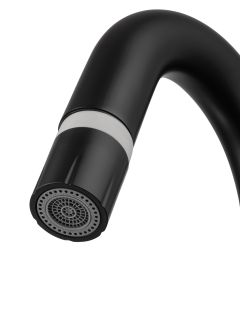 Смеситель для раковины Wonzon & Woghand WW-FE01L212-MB с выдвижным изливом чёрный матовый