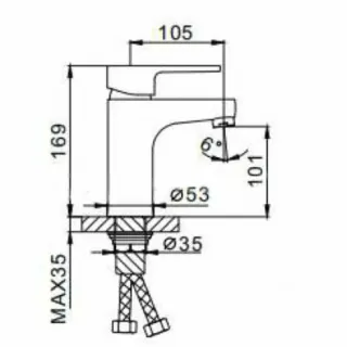 Смеситель для раковины Frap F1030-4 бронзовый