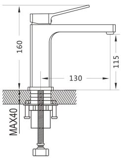 Смеситель для раковины Shevanik S9901T оружейная сталь