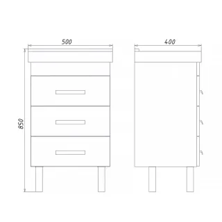 Тумба с раковиной Comforty Никосия 00-00018024 50 см дуб темный