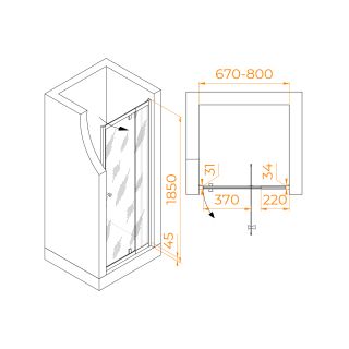 Душевая дверь RGW PA-02 NEW 41080207-11 70см хром