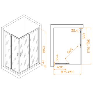 Душевой уголок RGW PA-146 020814692-11 90x120см хром
