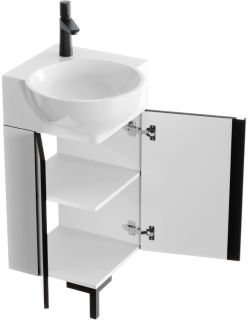 Напольная тумба Aqwella Porto POR0104WB 45см белый/чёрный