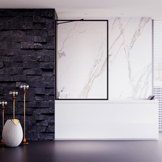 Шторка на ванну Veconi Palau PL-85B, 900x1500, хром, стекло прозрачное