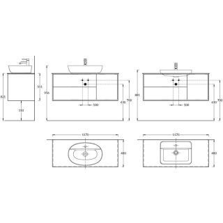 Тумба под раковину Kerama Marazzi Plaza Modern PLB.M.120.3\OAK.V 120 см дуб виченца/белый