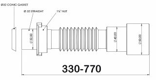 Гофрированное соединение Bettoserb 125383 для сифона 32-40/50мм