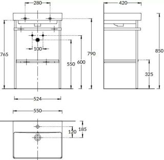Структура металлическая Kerama Marazzi Pro PRO.55.01\BLK.M 55 см чёрный матовый
