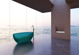 Прозрачная ванна ABBER Kristall AT9703Aquamarin из полиэфирной смолы 170x75см бирюзовый