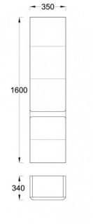 Пенал вертикальный Bettoserb Prestige PRS000P (левый)