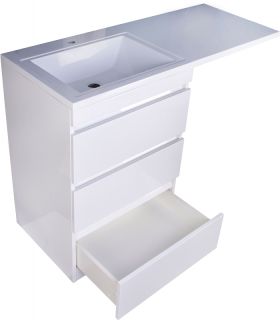 Тумба под раковину Style Line Даллас 120 СС-00002272  (3 ящ.) Люкс белая, PLUS под стиральную машинку