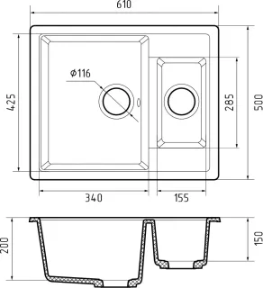 Мойка кухонная GranFest CLASSIC Q-610K терракот
