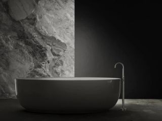 Смеситель для ванны напольный Knotlor SS-27, сатин