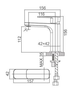 Смеситель для раковины Wonzon & Woghand Arnie WW-691101-CR хром