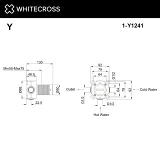Встраиваемая часть смесителя на 1 потребитель WHITECROSS 1-Y1241
