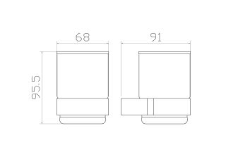 Стакан для зубных щеток с держателем Wonzon & Woghand Carbon WW-7721 чёрный