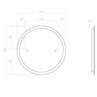 Зеркало с подсветкой Vigo Otti Classic 083 60 см