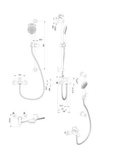 Смеситель для ванны с душевым гарнитуром Wonzon & Woghand Alfa WW-AE3205-MB чёрный матовый