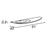 Акриловая раковина Solid Surface, левосторонняя Cezares 91x49 Bianco Soho 50225