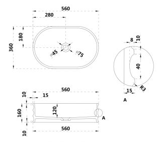 Раковина ABBER Stein AS2650 56см белый матовый