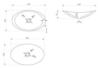 Раковина ABBER Kristall AT2808Opal 60см коричневый