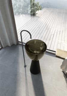 Напольная раковина ABBER Kristall AT2703Black-Vesuvian 45см чёрный/оливковый