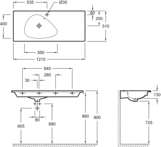 Раковина мебельная Jacob Delafon Nouvelle Vague EXAP112-Z-MK4 120 см кашемир матовый