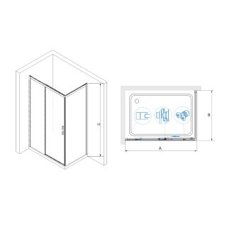 Душевой уголок RGW LE-41-1B (LE-12B + Z-060-2B) 341241118-014 110x80см чёрный