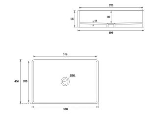 Раковина накладная by Deonria Riso 60см белый