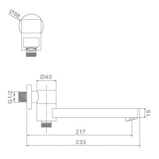 Излив с функцией переключения Raglo R473.71.09 графит
