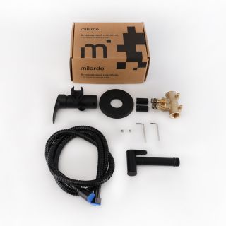 Гигиенический душ со смесителем Milardo Rora чёрный RORBLR0M08