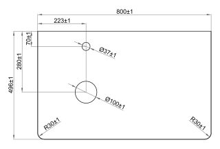 Столешница Misty Роял 80см чёрный