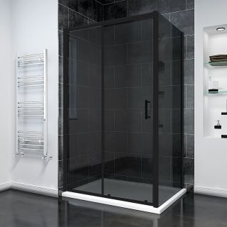 Душевой уголок Veconi Rovigo RV-055BT, 1100х800х1950, черный матовый, тонированное стекло