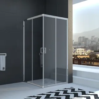 Душевой уголок Veconi Rovigo RV-11, 1200x1200x1950, хром, стекло прозрачное