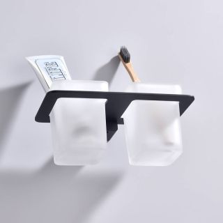 Стакан для ванной комнаты Raglo R301.08.06 двойной чёрный