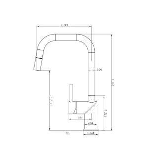 Смеситель для кухни Wonzon & Woghand WW-6018-BS с выдвижным изливом брашированный никель