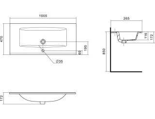 Раковина Акватон Элина 100см 1WH501627