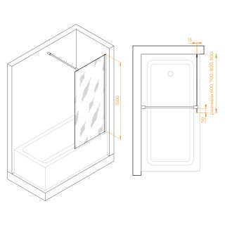 Шторка на ванну RGW SC-051 351105106-11 60см хром