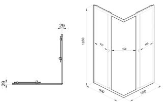 Душевой уголок Triton Вента Щ0000053382 100x100 см профиль чёрный стекло прозрачное