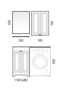 Тумба под раковину Corozo Леон SD-00000890 под стиральную машину 50см белый