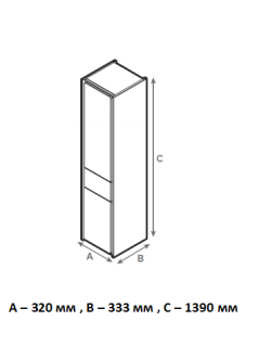 Пенал Roca Ronda ZRU9303006 правый бетон/белый глянец