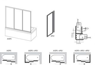 Шторка на ванну Ravak Supernova AVDP3-180 40VY0102ZG Grape профиль белый