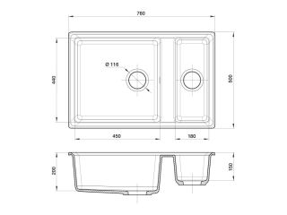 Мойка кухонная GranFest Чёрная Level LV-760 K чер