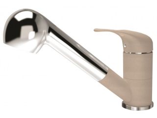 Смеситель для кухни Florentina Сигма с выдвижным изливом бежевый