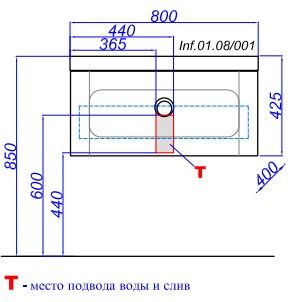 Тумба под раковину Aqwella Инфинити 80 Inf.01.08/001