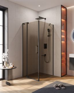 Душевой уголок Cezares SLIDER-AH-1-90-80/90-BR-NERO