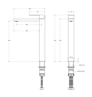 Смеситель для раковины высокий CEZARES SLIDER-LC-01-W0 хром
