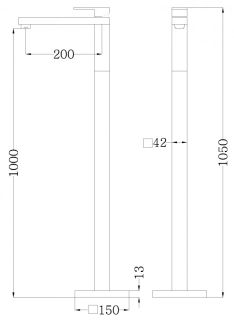 Напольный смеситель для раковины ABBER Daheim хром AF8241