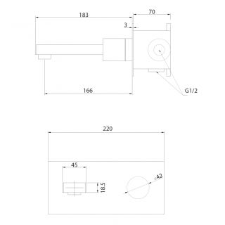 Встраиваемый смеситель для раковины ABBER Rund AF8712NG никель