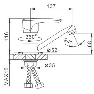 Смеситель для кухни Frap F45701-B хром